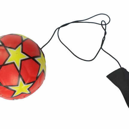 PU Futbolo kamuolys su "Jojo" elastine juostele atšokimui, 6 cm, raudonos žvaigždės