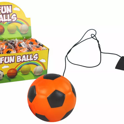 PU futbolo kamuolys su Jojo trintuku atšokimui, 6 cm, oranžinis