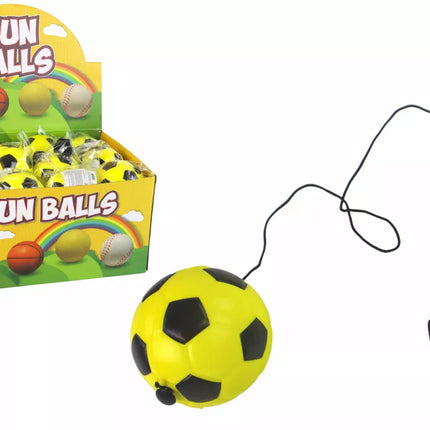 PU Futbolo kamuolys su Jojo trintuku atšokimui, 6 cm, geltonas