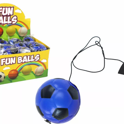 PU Futbolo kamuolys su Jojo trintuku atšokimui, 6 cm, mėlynas