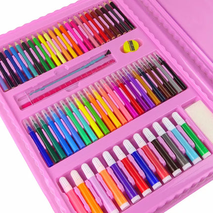 Meninis rinkinys rožiniame lagamine, 208 elementai