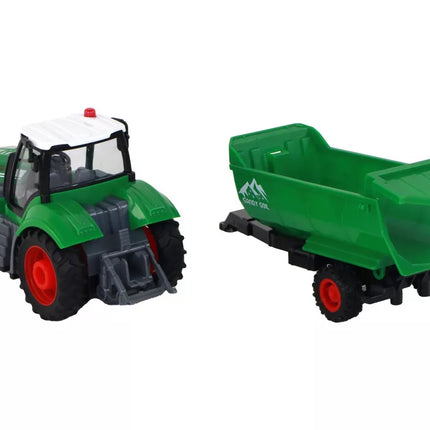 R/C Traktorius su priekaba 1:24 Šviesos Žalias