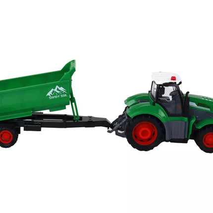 R/C Traktorius su priekaba 1:24 Šviesos Žalias