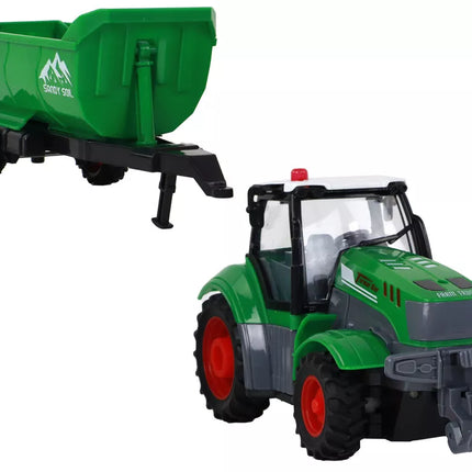 R/C Traktorius su priekaba 1:24 Šviesos Žalias