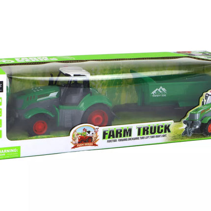 R/C Traktorius su priekaba 1:24 Šviesos Žalias