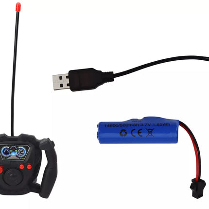 Nuotoliniu būdu valdomas RC traktorius su priekaba 1:16 žalias