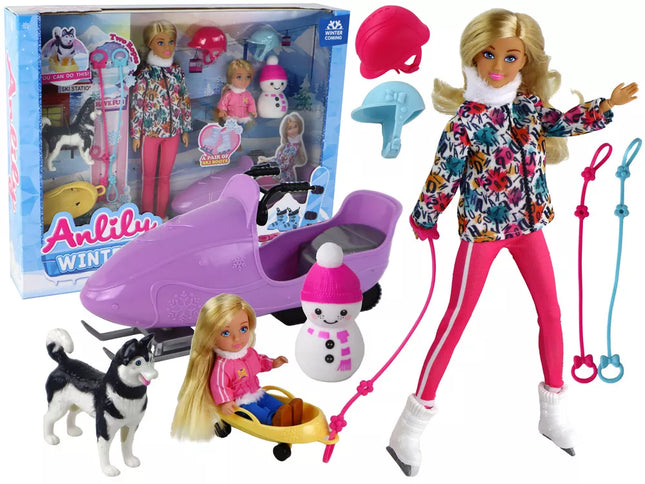 Anlily Lėlė Vaikams Pačiūžos Žiemos Sportas