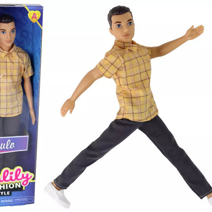 Berniukui skirta lėlė Paulo, marškinėliai, rudi plaukai