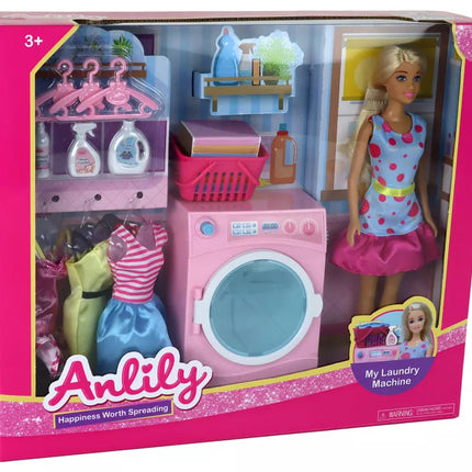 Anlily lėlės skalbimo reikmenų rinkinys XXL skalbimo mašina