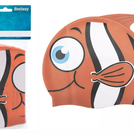 Maudymosi kepuraitė oranžinė žuvis Bestway 26025
