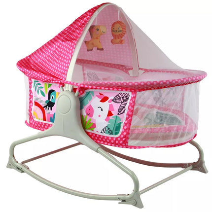 Daugiafunkcis lovos supamasis krėslas 2 viename vaikiškas kilimėlis garsai vibracijos rožinis