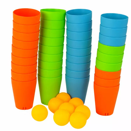 Puodelių dėlionės žaidimas 3 viename, 44 detalės