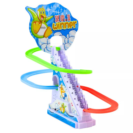 Interaktyvus pingvinų rinkinys su eskalatoriais vaikams