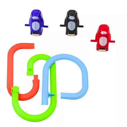 Interaktyvus pingvinų rinkinys su eskalatoriais vaikams