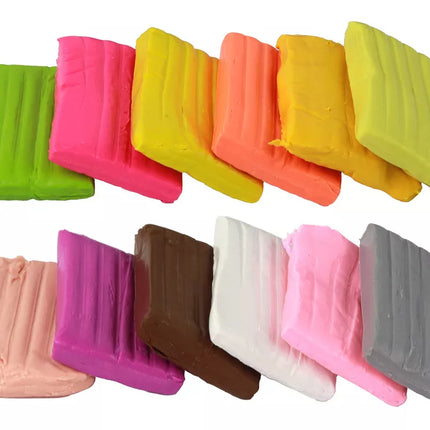 Modeliavimo molis, 12 spalvų, pastelinių, ryškių spalvų rinkinys