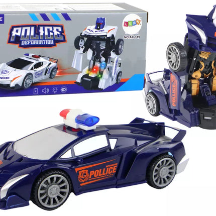 Robotas Automobilis Policijos Mėlynos spalvos 2in1 Transformacija