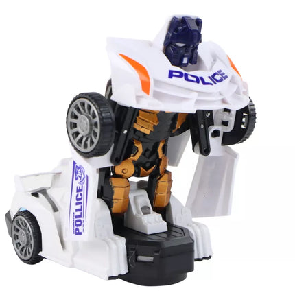 Robotas Automobilis Policija Baltas 2in1 Transformacija