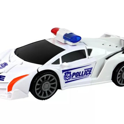 Robotas Automobilis Policija Baltas 2in1 Transformacija