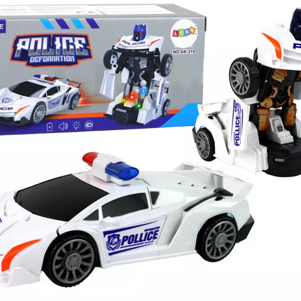 Robotas Automobilis Policija Baltas 2in1 Transformacija