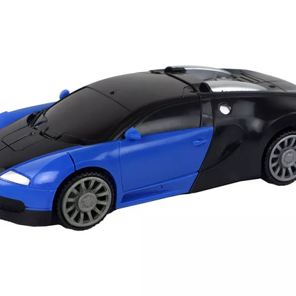 Automobilis-robotas 2 viename Bugatti mėlynos šviesos efektai