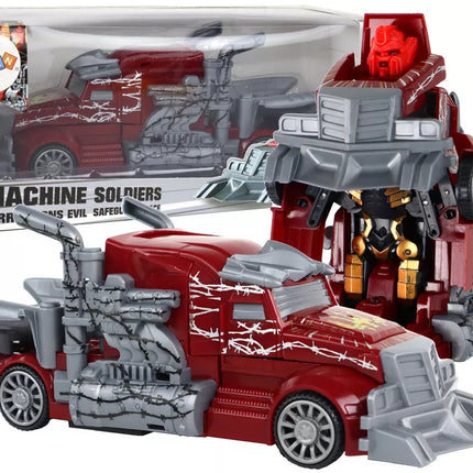 Raudonas sunkvežimis-robotas transformatorius 2 viename