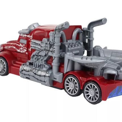 Raudonas sunkvežimis-robotas transformatorius 2 viename