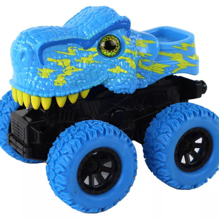 Tyrannosaurus Rex transporto priemonė su frikciniu varikliu, mėlyna