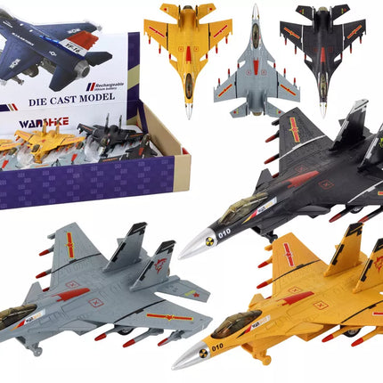 Lėktuvo modelis su trinties pavara, pilkas, juodas arba geltonas