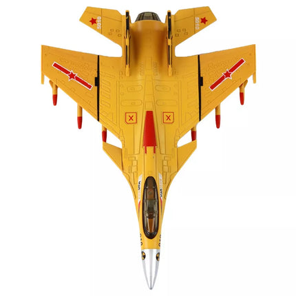 Lėktuvo modelis su trinties pavara, pilkas, juodas arba geltonas