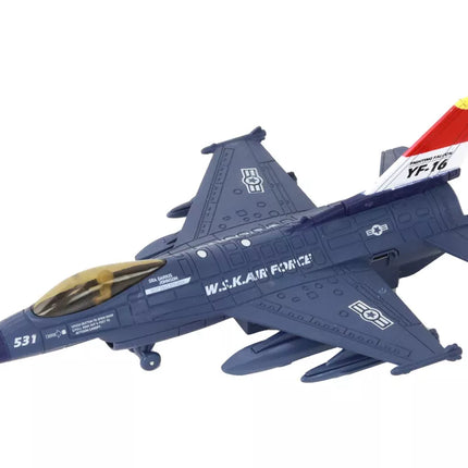 Karinis lėktuvas naikintuvas su garsais šviesomis Moro