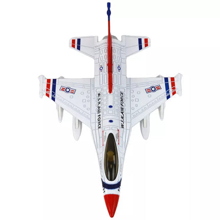 Karinis lėktuvas naikintuvas su garsais šviesomis Moro