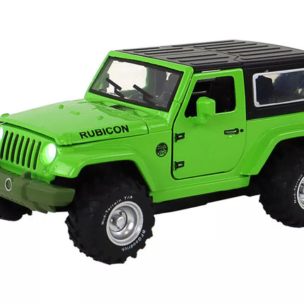 Visureigis automobilis, maitinamas baterijomis, frikcinė pavara, metalinis, žalias, 1:32