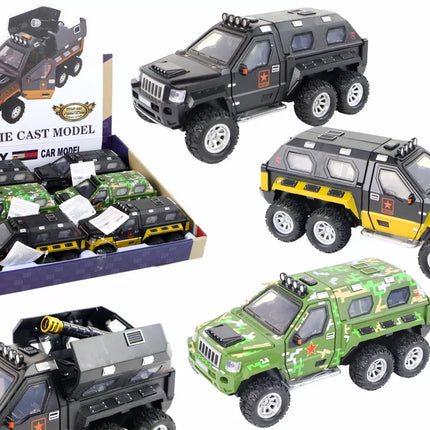 Automobilis su patranka viduje, garsais ir šviesomis, 3 spalvų