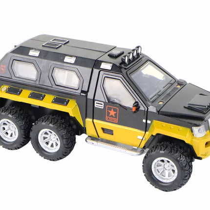 Automobilis su patranka viduje, garsais ir šviesomis, 3 spalvų