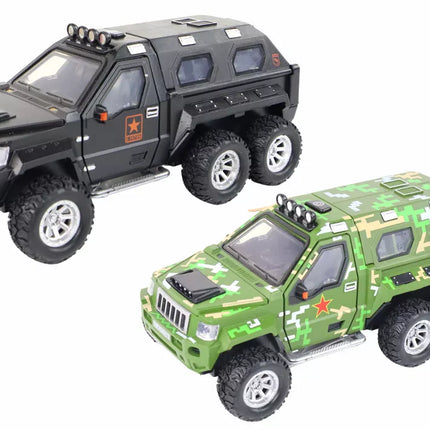 Automobilis su patranka viduje, garsais ir šviesomis, 3 spalvų