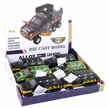 Automobilis su patranka viduje, garsais ir šviesomis, 3 spalvų