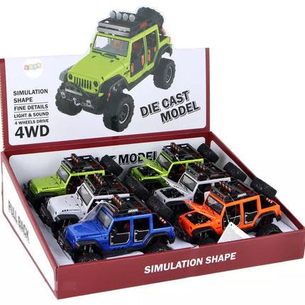 Žaislinis visureigis 4x4 su šviesomis ir garsais, 4 spalvos.