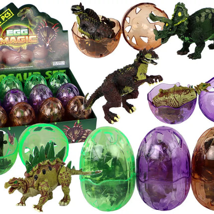 Dinozaurų figūrėlė kiaušinyje 3 spalvų 9 cm