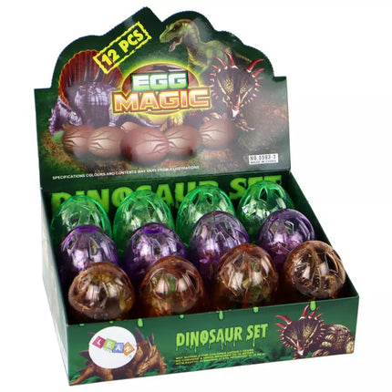 Dinozaurų figūrėlė kiaušinyje 3 spalvų 9 cm