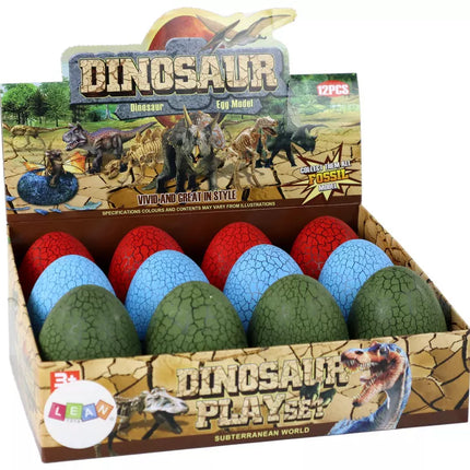 Dinozaurų figūrėlės kiaušinis 3 spalvų 9 cm