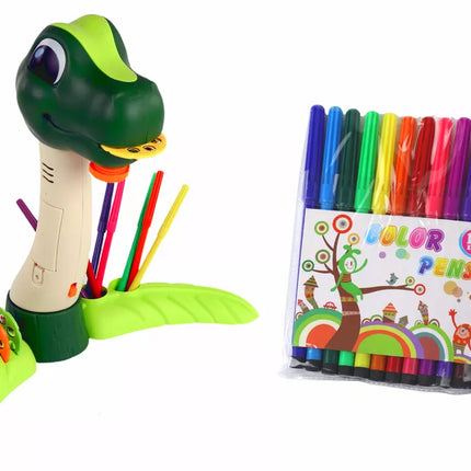 Dinozaurų piešimo projektorius su garsais ir priedais