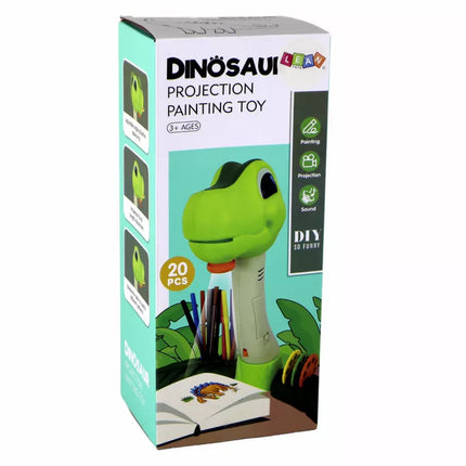 Dinozaurų piešimo projektorius su garsais ir priedais