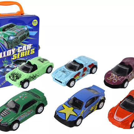 Transporto priemonių rinkinys su frikciniu varikliu metaliniame korpuse