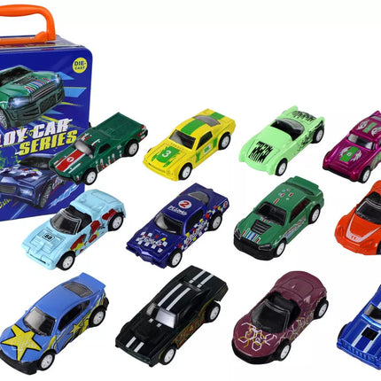 Friction Drive transporto priemonių rinkinys 12 ELE Metalinis 1:64