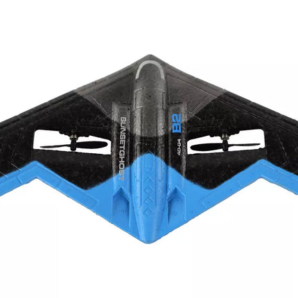 R/C 4D-G4 lėktuvas, mėlynos ir juodos spalvos, su šviesomis