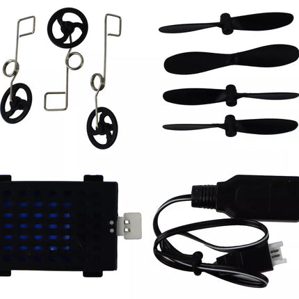 R/C 4D-G4 lėktuvas, mėlynos ir juodos spalvos, su šviesomis