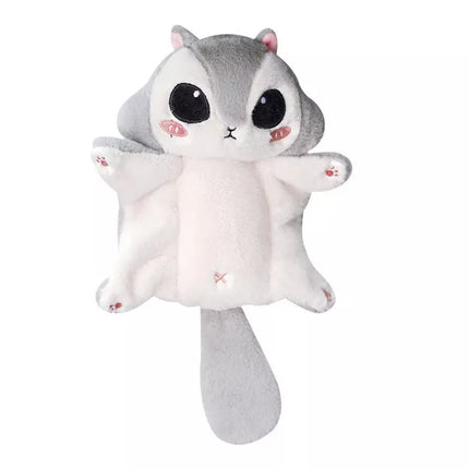 Pliušinis talismanas skraiduolė voverė pilkas raktų pakabukas 10 cm