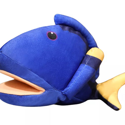 Pliušinė mėlyna žuvies talismanas-lėlė, 25 cm