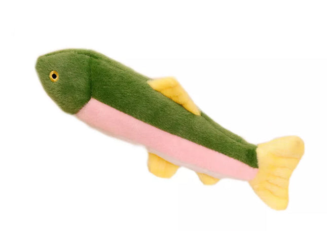 Pliušinė žuvis su cypiančiu žaislu, spalvinga talismanas, 30 cm