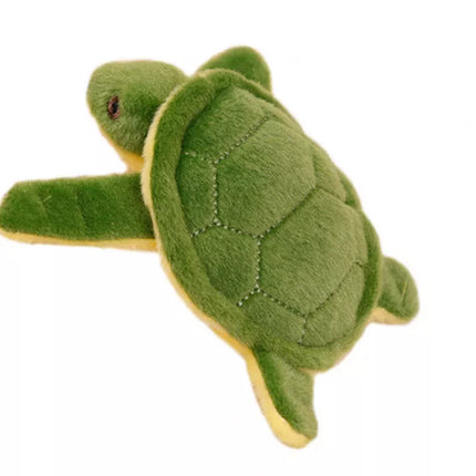 Vėžlio pliušinis talismanas-raktų pakabukas su girgždesiu, žalias, 15 cm